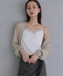 &g'aime（アンジェム）の「【&ｇ'aime 】カップ付きレースキャミソール　Lace Cami with Padded Cups（インナーウェア/肌着）」