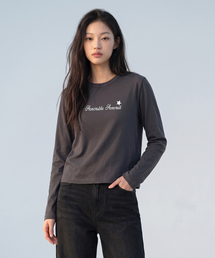 アナラブル スター クロップド長袖Tシャツ (VLS232) チャコール