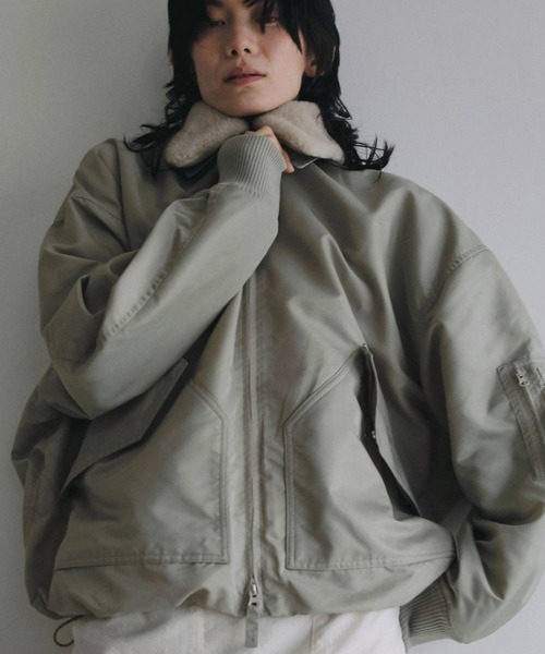 anuke(アンヌーク)の「【anuke/アンヌーク】MA-2 Flight Jacket/MA-2フライトジャケット(その他アウター・レディース・オリーブ/ネイビー・36/38)」の2枚目の写真