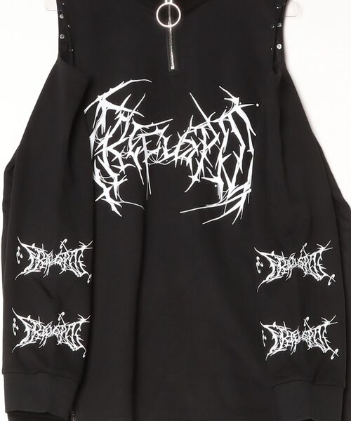 NOVESSEL(ノベセル)の「『TricuspidC/トライカスピッドシー』オープンショルダーグラフィックZIPトップス(Tシャツ/カットソー・レディース・ホワイト・FREE)」の7枚目の写真