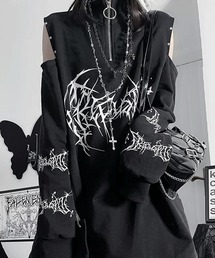 『TricuspidC/トライカスピッドシー』オープンショルダーグラフィックZIPトップス