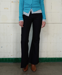 FLARED BOOTCUT DENIM PANTS BLACK