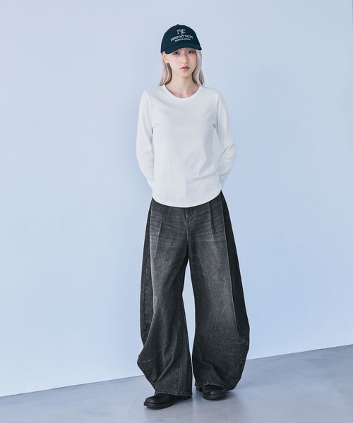 JEANASIS(ジーナシス)の「3Dドレープデニムパンツ/1084933(デニムパンツ・レディース・ブラック/ブルー・SMALL/MEDIUM)」の9枚目の写真