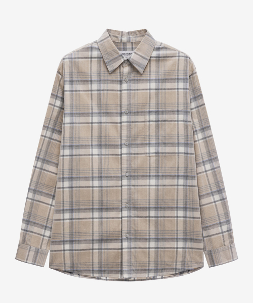 MINDBRIDGE(マインドブリッジ)の「COUTURE 40番手ベージュチェックコーデュロイオーバーサイズシャツ(シャツ/ブラウス・メンズ・ベージュ・95/105/100/110)」の6枚目の写真