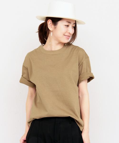 BEAUTY&YOUTH UNITED ARROWS(ビューティーアンドユースユナイテッドアローズ)の「BY BD ロールアップTシャツ◆(Tシャツ/カットソー・レディース・ホワイト/ベージュ/ライトピンク/ネイビー/ライム/レッド/ブラック・FREE)」の4枚目の写真