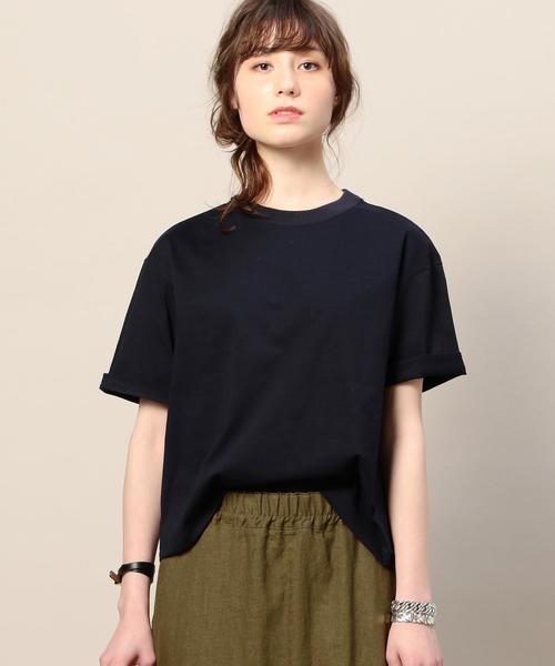 BEAUTY&YOUTH UNITED ARROWS(ビューティーアンドユースユナイテッドアローズ)の「BY BD ロールアップTシャツ◆(Tシャツ/カットソー・レディース・ホワイト/ベージュ/ライトピンク/ネイビー/ライム/レッド/ブラック・FREE)」の6枚目の写真