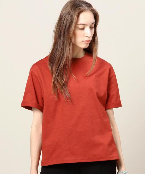 BEAUTY&YOUTH UNITED ARROWS(ビューティーアンドユースユナイテッドアローズ)の「BY BD ロールアップTシャツ◆(Tシャツ/カットソー・レディース・ホワイト/ベージュ/ライトピンク/ネイビー/ライム/レッド/ブラック・FREE)」の7枚目の写真