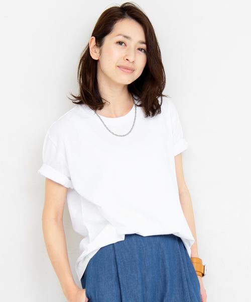 BEAUTY&YOUTH UNITED ARROWS(ビューティーアンドユースユナイテッドアローズ)の「BY BD ロールアップTシャツ◆(Tシャツ/カットソー・レディース・ホワイト/ベージュ/ライトピンク/ネイビー/ライム/レッド/ブラック・FREE)」の2枚目の写真
