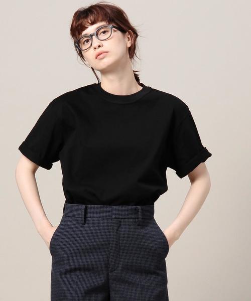 BEAUTY&YOUTH UNITED ARROWS(ビューティーアンドユースユナイテッドアローズ)の「BY BD ロールアップTシャツ◆(Tシャツ/カットソー・レディース・ホワイト/ベージュ/ライトピンク/ネイビー/ライム/レッド/ブラック・FREE)」の3枚目の写真