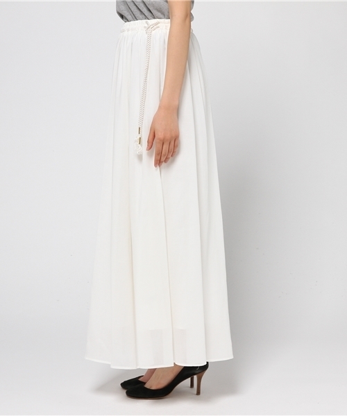 ESTNATION（エストネーション）の「ESTNATION ロングスカート（スカート・レディース・オフホワイト/ブラック/カーキ・38/36）」の5枚目の写真