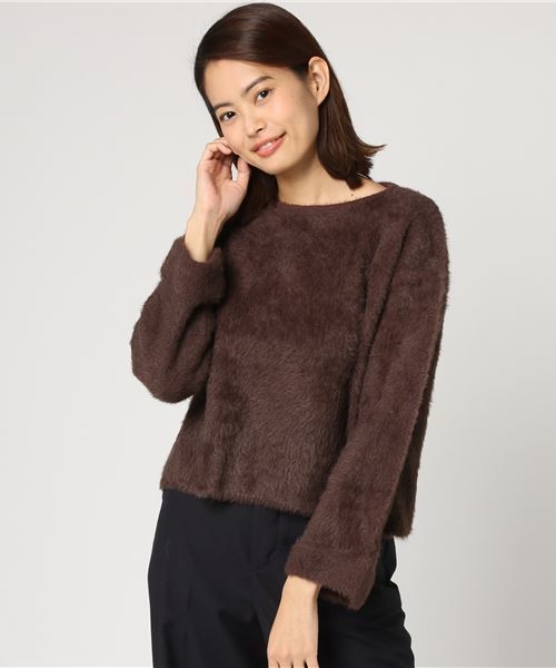 MERLOT（メルロー）の「ふわふわシャギーニットトップス4901（ニット/セーター・レディース・ピンク/オフホワイト/グレー/ブルー/ブラック/パープル/ブラウン/オレンジ・FREE）」の19枚目の写真