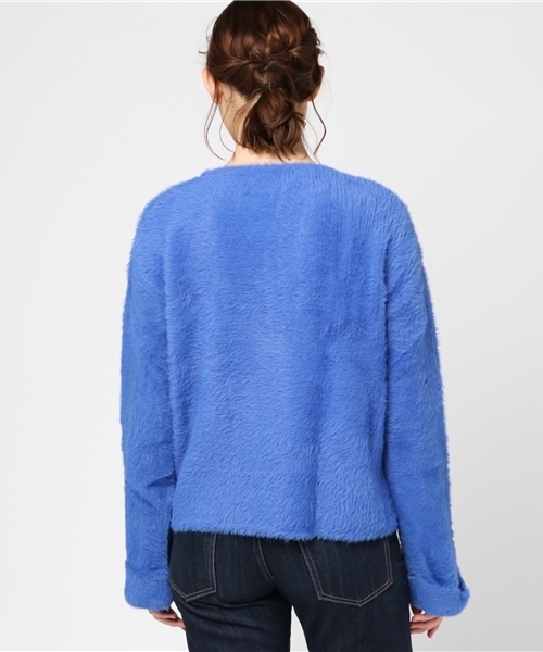 MERLOT（メルロー）の「ふわふわシャギーニットトップス4901（ニット/セーター・レディース・ピンク/オフホワイト/グレー/ブルー/ブラック/パープル/ブラウン/オレンジ・FREE）」の11枚目の写真