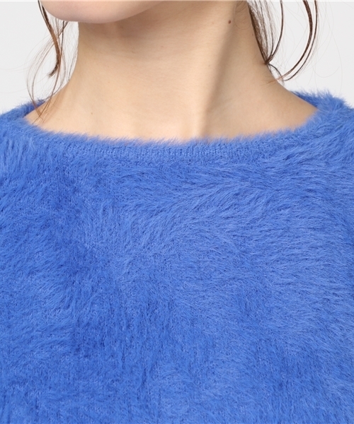 MERLOT（メルロー）の「ふわふわシャギーニットトップス4901（ニット/セーター・レディース・ピンク/オフホワイト/グレー/ブルー/ブラック/パープル/ブラウン/オレンジ・FREE）」の12枚目の写真