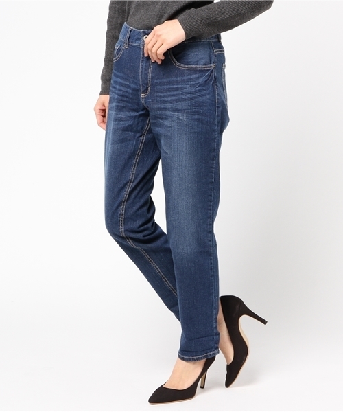 Honeys（ハニーズ）の「デニムテーパードパンツ（デニムパンツ・レディース・ライトインディゴブルー/インディゴブルー/ワンウォッシュ/ライトブルー・S/M/L/SS/LL）」の3枚目の写真