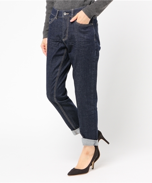 Honeys（ハニーズ）の「デニムテーパードパンツ（デニムパンツ・レディース・ライトインディゴブルー/インディゴブルー/ワンウォッシュ/ライトブルー・S/M/L/SS/LL）」の4枚目の写真