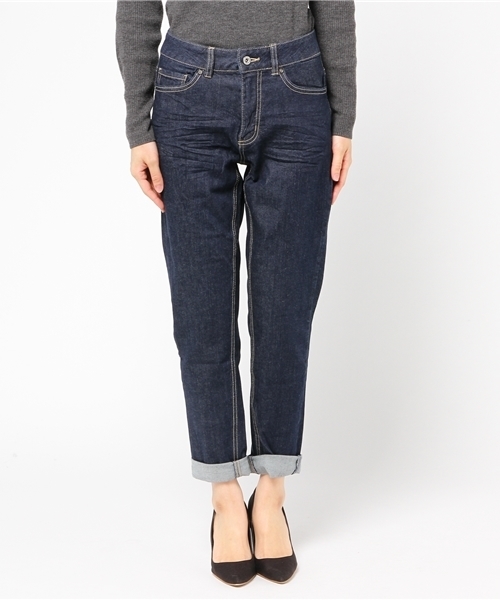 Honeys（ハニーズ）の「デニムテーパードパンツ（デニムパンツ・レディース・ライトインディゴブルー/インディゴブルー/ワンウォッシュ/ライトブルー・S/M/L/SS/LL）」の5枚目の写真