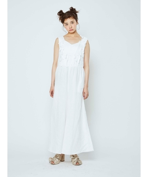 merry jenny（メリージェニー）の「りぼんオールインワン（ワンピース・レディース・オフホワイト/ブルー/ブラック・FREE）」の2枚目の写真