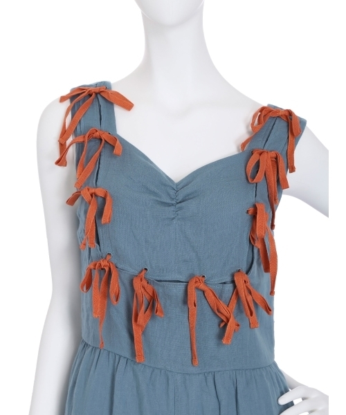 merry jenny（メリージェニー）の「りぼんオールインワン（ワンピース・レディース・オフホワイト/ブルー/ブラック・FREE）」の8枚目の写真