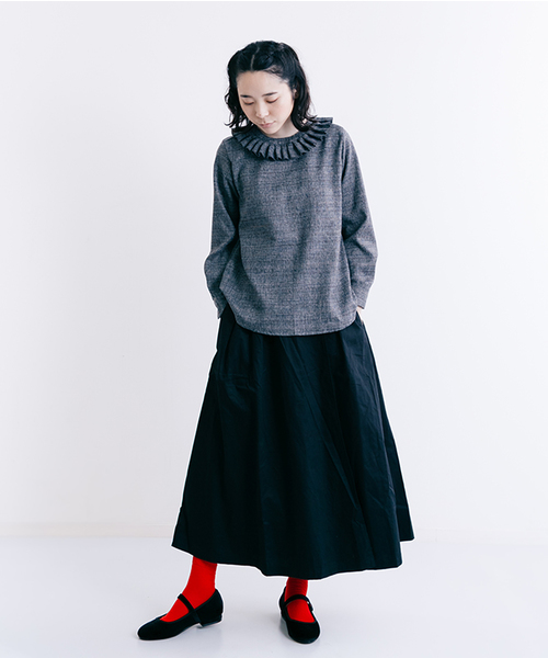 MERLOT（メルロー）の「ピエロ襟チェック柄ブラウス7114（シャツ/ブラウス・レディース・ホワイト/ブラウン/グレー・FREE）」の19枚目の写真