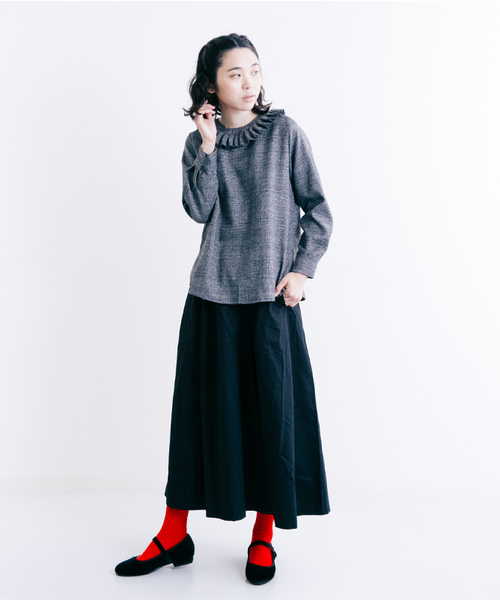 MERLOT（メルロー）の「ピエロ襟チェック柄ブラウス7114（シャツ/ブラウス・レディース・ホワイト/ブラウン/グレー・FREE）」の20枚目の写真