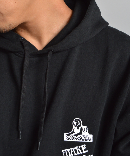 JUNGLES（ジャングルス）の「JUNGLES/ジャングルス MAKE LOVE NOT WAR HOODIE（パーカー・メンズ・ブラック・L/M/S/XL）」の5枚目の写真