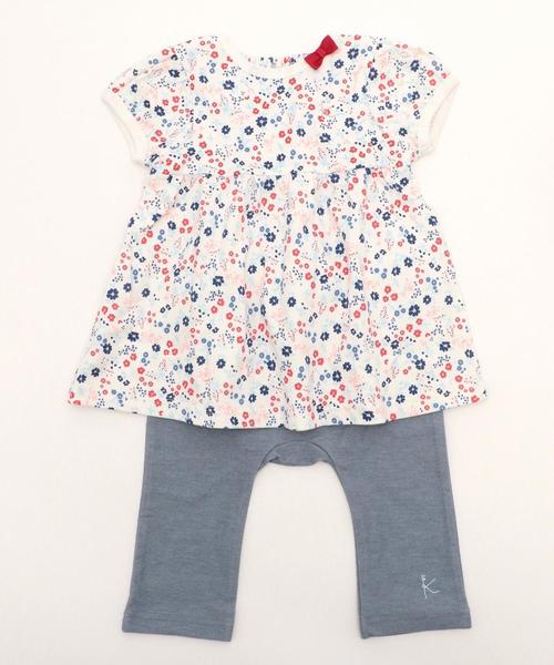 組曲 クミキョク の Baby ギフトbox 天竺プチボタニカルプリント 2点セット ベビーギフト Wear