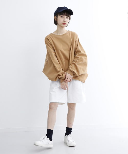 MERLOT(メルロー)の「ビッグシルエットドルマントレーナー1198(スウェット・レディース・ライトブルー/ブラック/オレンジ/ピンク/オフホワイト/レッド/キャメル/グリーン/ブルー・FREE)」の13枚目の写真