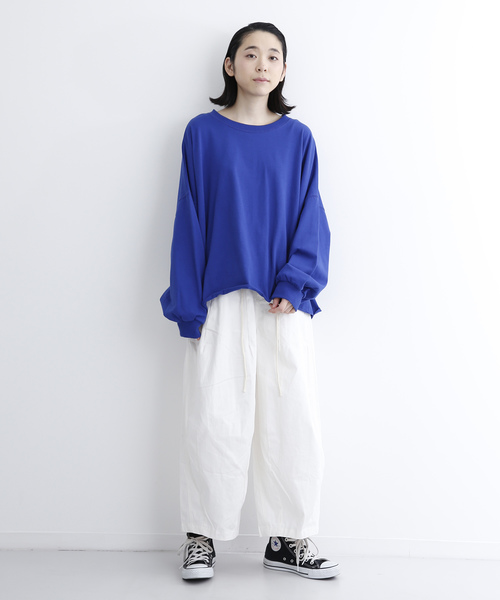 MERLOT(メルロー)の「ビッグシルエットドルマントレーナー1198(スウェット・レディース・ライトブルー/ブラック/オレンジ/ピンク/オフホワイト/レッド/キャメル/グリーン/ブルー・FREE)」の19枚目の写真