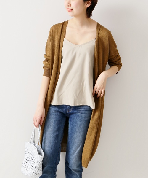 plage（プラージュ）の「BOMBAY ロングカーディガン◆（Tシャツ/カットソー・レディース・ブラック/キャメル・FREE）」の2枚目の写真