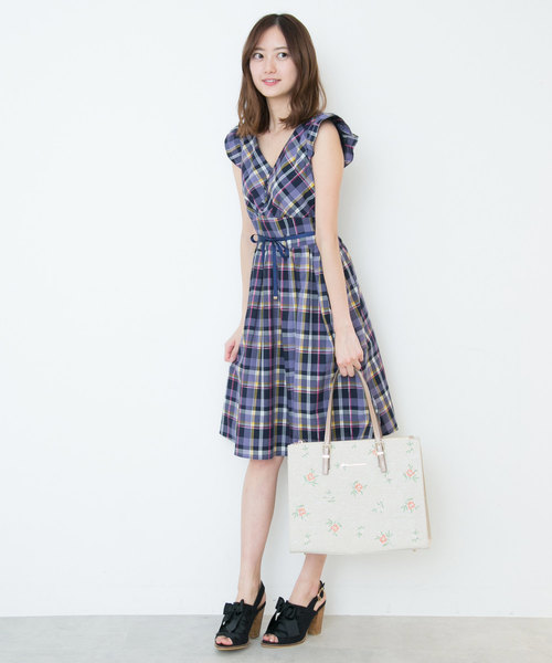 JILL by JILL STUART（ジルバイジルスチュアート）の「◆マドラスチェックワンピース（ワンピース・レディース・ネイビー/レッド/ピンク・SMALL/MEDIUM）」の7枚目の写真