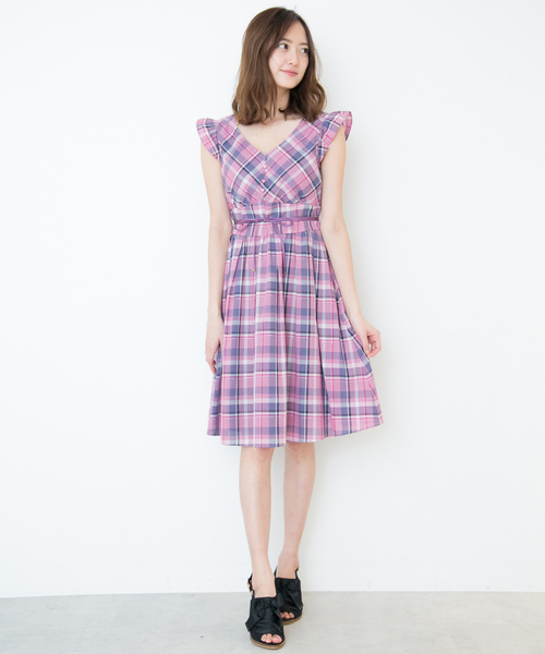 JILL by JILL STUART（ジルバイジルスチュアート）の「◆マドラスチェックワンピース（ワンピース・レディース・ネイビー/レッド/ピンク・SMALL/MEDIUM）」の18枚目の写真