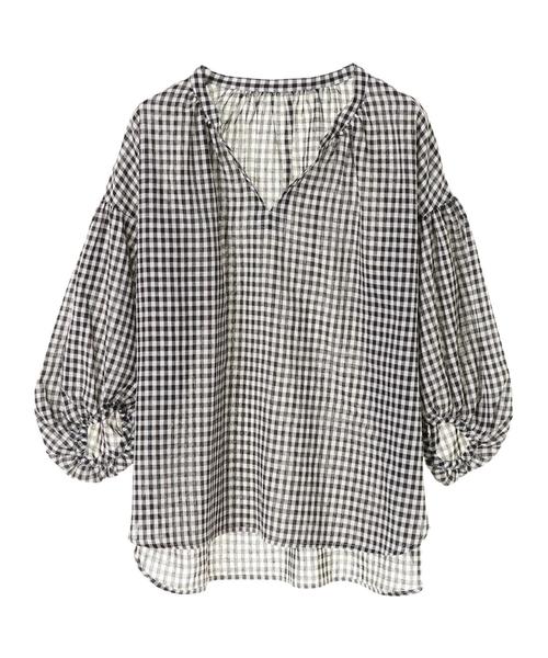 earth music&ecology（アースミュージックアンドエコロジー）の「・フレンチリネンブレンドスキッパーシャツ（シャツ/ブラウス・レディース・ベージュ/カーキ/ネイビー/その他5/ブルー系その他2/オフホワイト・FREE）」の15枚目の写真