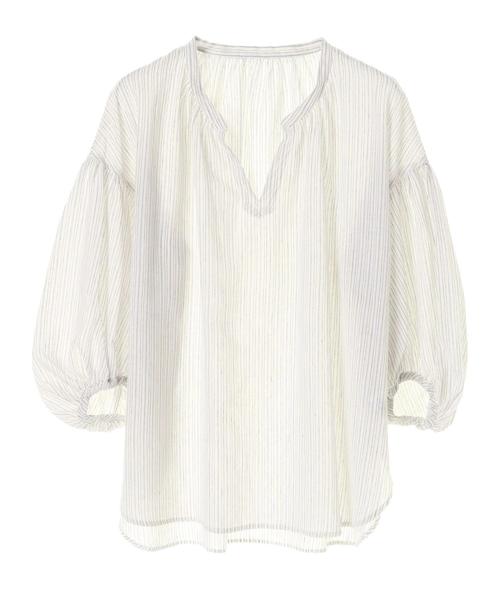 earth music&ecology（アースミュージックアンドエコロジー）の「・フレンチリネンブレンドスキッパーシャツ（シャツ/ブラウス・レディース・ベージュ/カーキ/ネイビー/その他5/ブルー系その他2/オフホワイト・FREE）」の16枚目の写真