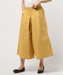 コットン100％リネンタッチタックワイドパンツ