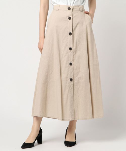 archives（アルシーヴ）の「フロントボタンフレアスカート（スカート・レディース・ベージュ/カーキ/ワイン/パープル・MEDIUM）」の7枚目の写真