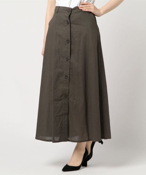 archives（アルシーヴ）の「フロントボタンフレアスカート（スカート・レディース・ベージュ/カーキ/ワイン/パープル・MEDIUM）」の3枚目の写真