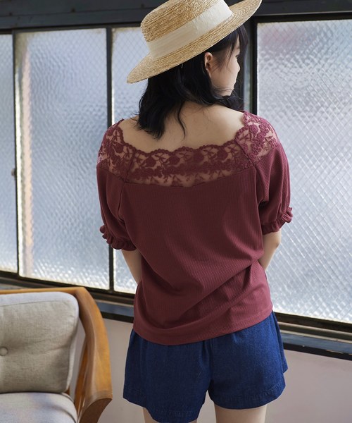 OLIVE des OLIVE（オリーブデオリーブ）の「肩レースプルオーバー（Tシャツ/カットソー・レディース・ブラック/オフホワイト/グリーン/レンガ・FREE）」の13枚目の写真