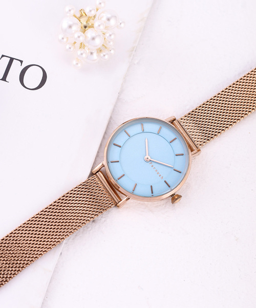 おしゃれスタ（オシャレスタ）の「【XROSS RAY】メッシュベルト　ウオッチ（アナログ腕時計・レディース・オフホワイト/ホワイト系その他/ピンク/サックスブルー/グレー/グリーン/ブラック/シルバー/ゴールド系その他/ゴールド/ブラック系その他/ピンク系その他/シルバー系その他/ピンク系その他2/ピンク系その他3/シルバー系その他2/ゴールド系その他2/ゴールド系その他4/ゴールド系その他3/ゴールド系その他5/ピンク系その他4・FREE）」の8枚目の写真
