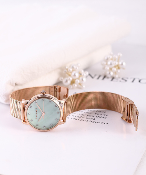 おしゃれスタ（オシャレスタ）の「【XROSS RAY】メッシュベルト　ウオッチ（アナログ腕時計・レディース・オフホワイト/ホワイト系その他/ピンク/サックスブルー/グレー/グリーン/ブラック/シルバー/ゴールド系その他/ゴールド/ブラック系その他/ピンク系その他/シルバー系その他/ピンク系その他2/ピンク系その他3/シルバー系その他2/ゴールド系その他2/ゴールド系その他4/ゴールド系その他3/ゴールド系その他5/ピンク系その他4・FREE）」の7枚目の写真