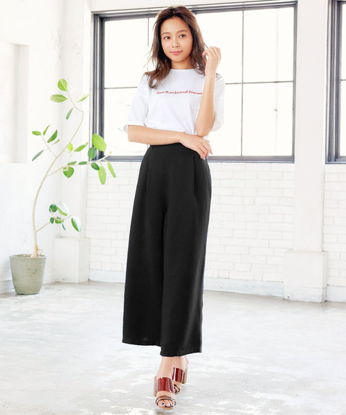 KOBE LETTUCE（コウベレタス）の「リネンタッチフロントタックドレープガウチョパンツ＊レディース/ボトムス[M2229]神戸レタス（その他パンツ・レディース・ブラック/ネイビー/カーキ/マスタード・FREE）」の11枚目の写真