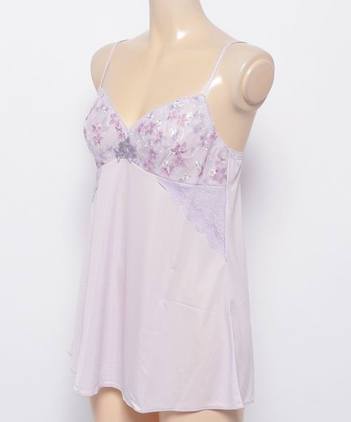 AMOSTYLE BY Triumph(アモスタイルバイトリンプ)の「夢みるブラPremium エアリーさらら ロングキャミソール AMST1175 L.CAMI(その他アンダーウェア/インナー・レディース・パープル/ピンク・M/L)」の3枚目の写真