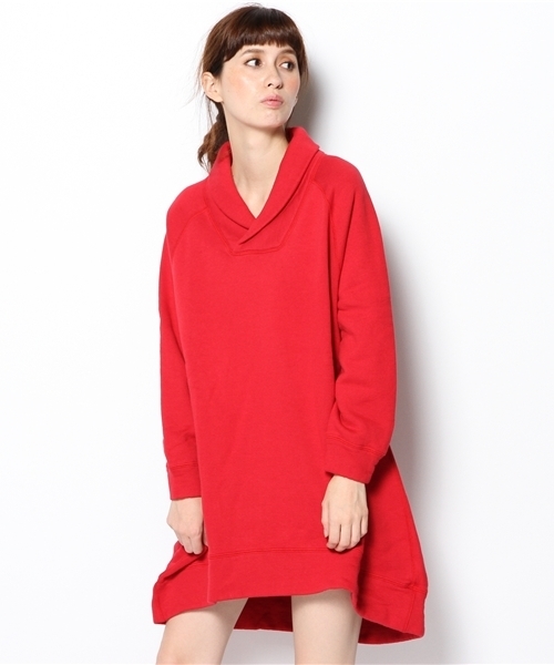 BEAMS BOY（ビームスボーイ）の「□BEAMS BOY / ショールカラー ワンピース（ワンピース・レディース・ライトグレー/レッド/オリーブ・ONE SIZE）」の3枚目の写真