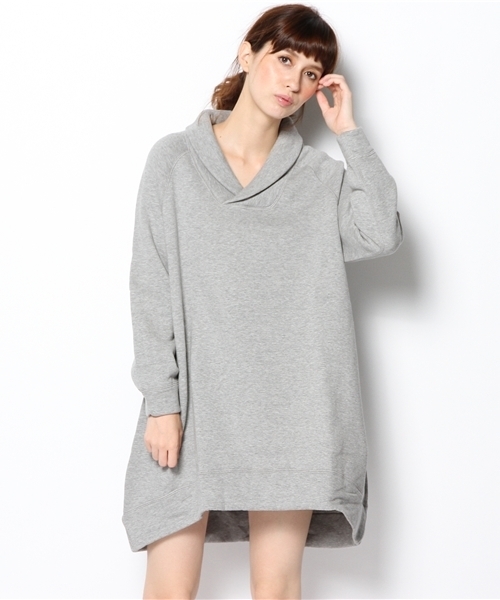 BEAMS BOY（ビームスボーイ）の「□BEAMS BOY / ショールカラー ワンピース（ワンピース・レディース・ライトグレー/レッド/オリーブ・ONE SIZE）」の2枚目の写真