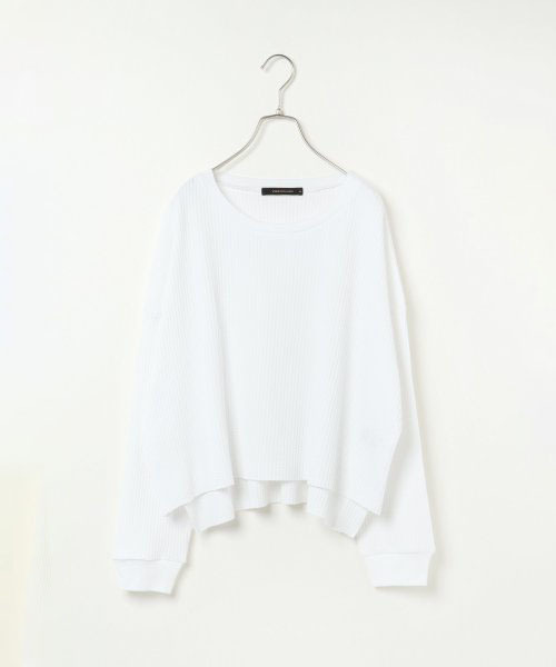 VENCEEXCHANGE(ヴァンスエクスチェンジ)の「ワッフルショートTシャツ(Tシャツ/カットソー・レディース・ホワイト/アッシュグレー/ブラック・M)」の2枚目の写真