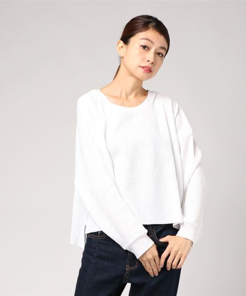 VENCEEXCHANGE(ヴァンスエクスチェンジ)の「ワッフルショートTシャツ(Tシャツ/カットソー・レディース・ホワイト/アッシュグレー/ブラック・M)」の8枚目の写真