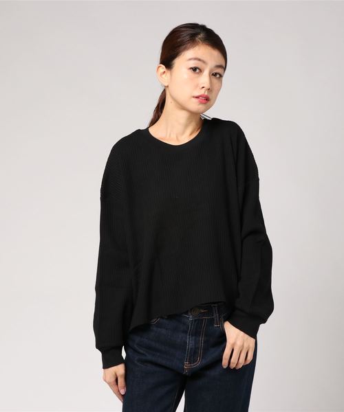 VENCEEXCHANGE(ヴァンスエクスチェンジ)の「ワッフルショートTシャツ(Tシャツ/カットソー・レディース・ホワイト/アッシュグレー/ブラック・M)」の7枚目の写真