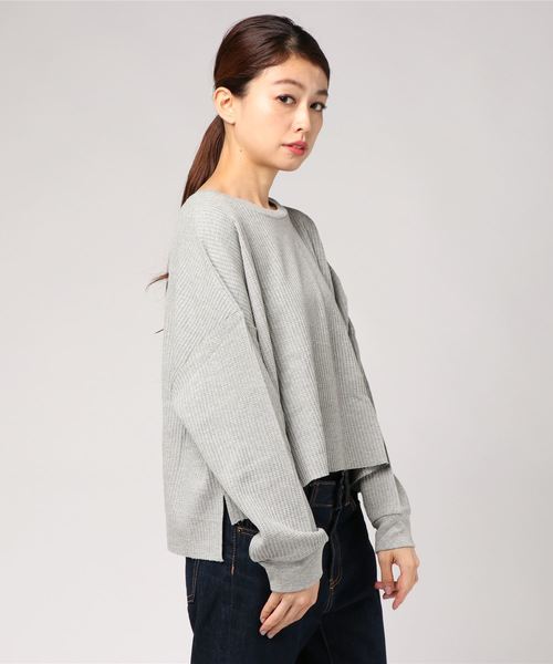 VENCEEXCHANGE(ヴァンスエクスチェンジ)の「ワッフルショートTシャツ(Tシャツ/カットソー・レディース・ホワイト/アッシュグレー/ブラック・M)」の6枚目の写真