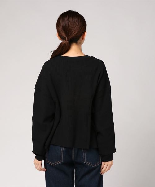 VENCEEXCHANGE(ヴァンスエクスチェンジ)の「ワッフルショートTシャツ(Tシャツ/カットソー・レディース・ホワイト/アッシュグレー/ブラック・M)」の5枚目の写真