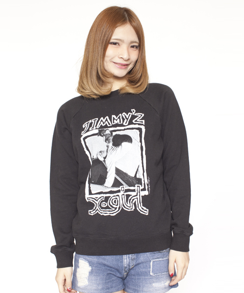 X-girl（エックスガール）の「X-girl × JIMMY'Z SWEAT TOP（スウェット・レディース・アッシュグレー/ブラック・1/2）」の3枚目の写真