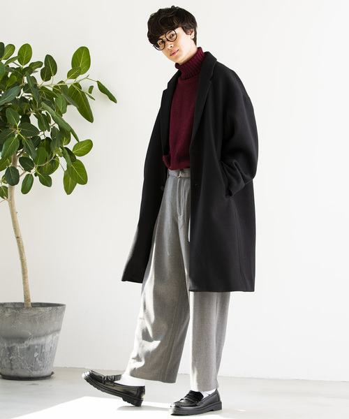 WEGO(ウィゴー)の「WEGO/起毛ストレッチワイドスラックス(スラックス・メンズ・ブラック/グレー・SMALL/MEDIUM/LARGE)」の8枚目の写真